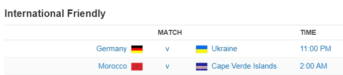 International Friendly